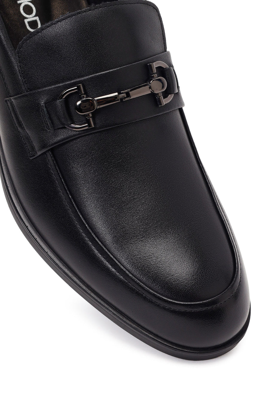 Men's Black Buckle Leather Classic Loafer