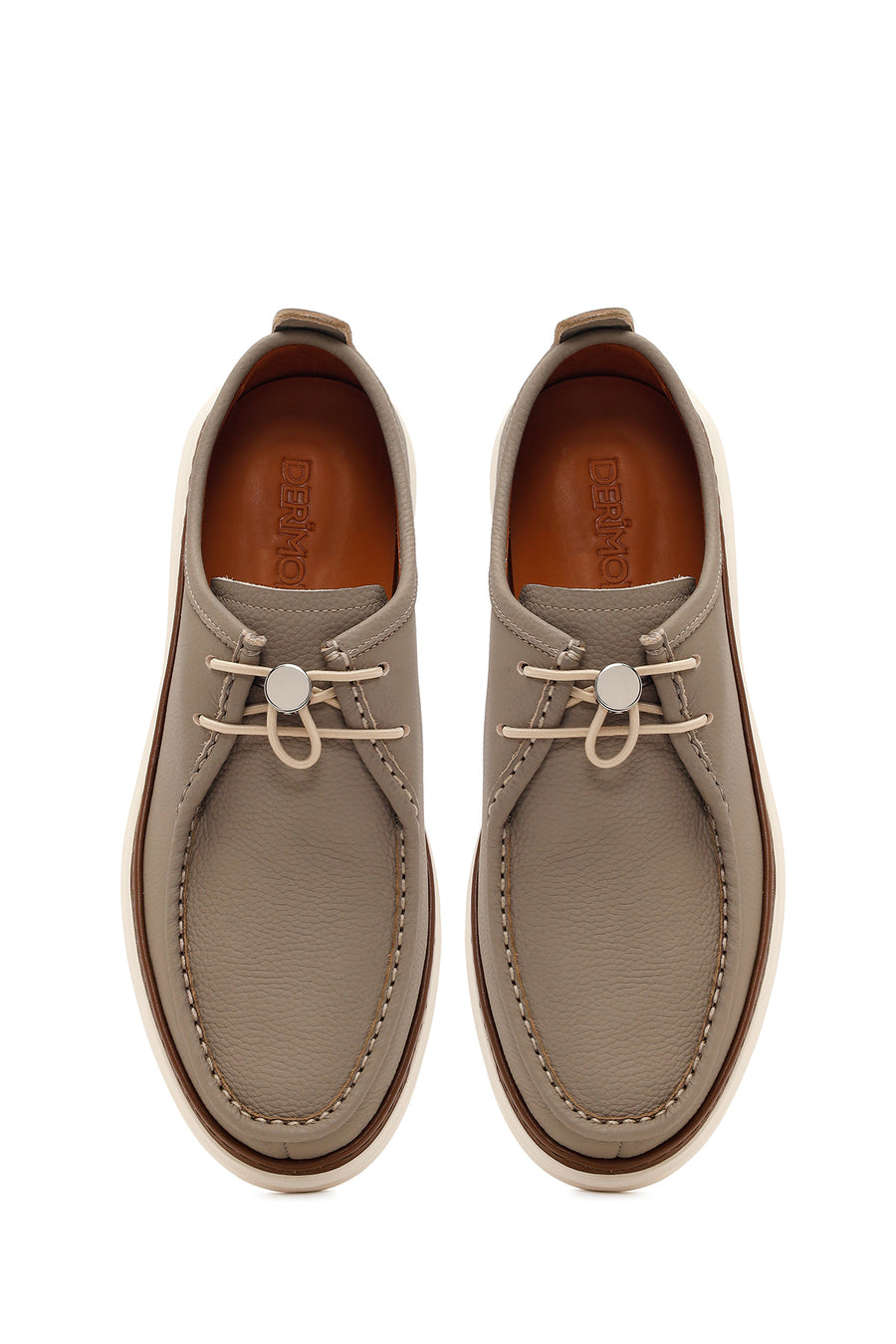 Men's Beige Leather Casual Shoes