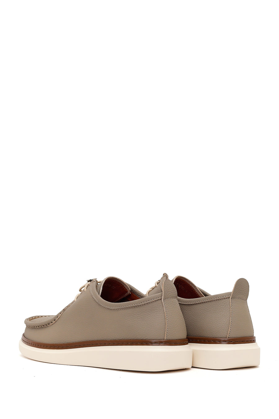 Men's Beige Leather Casual Shoes