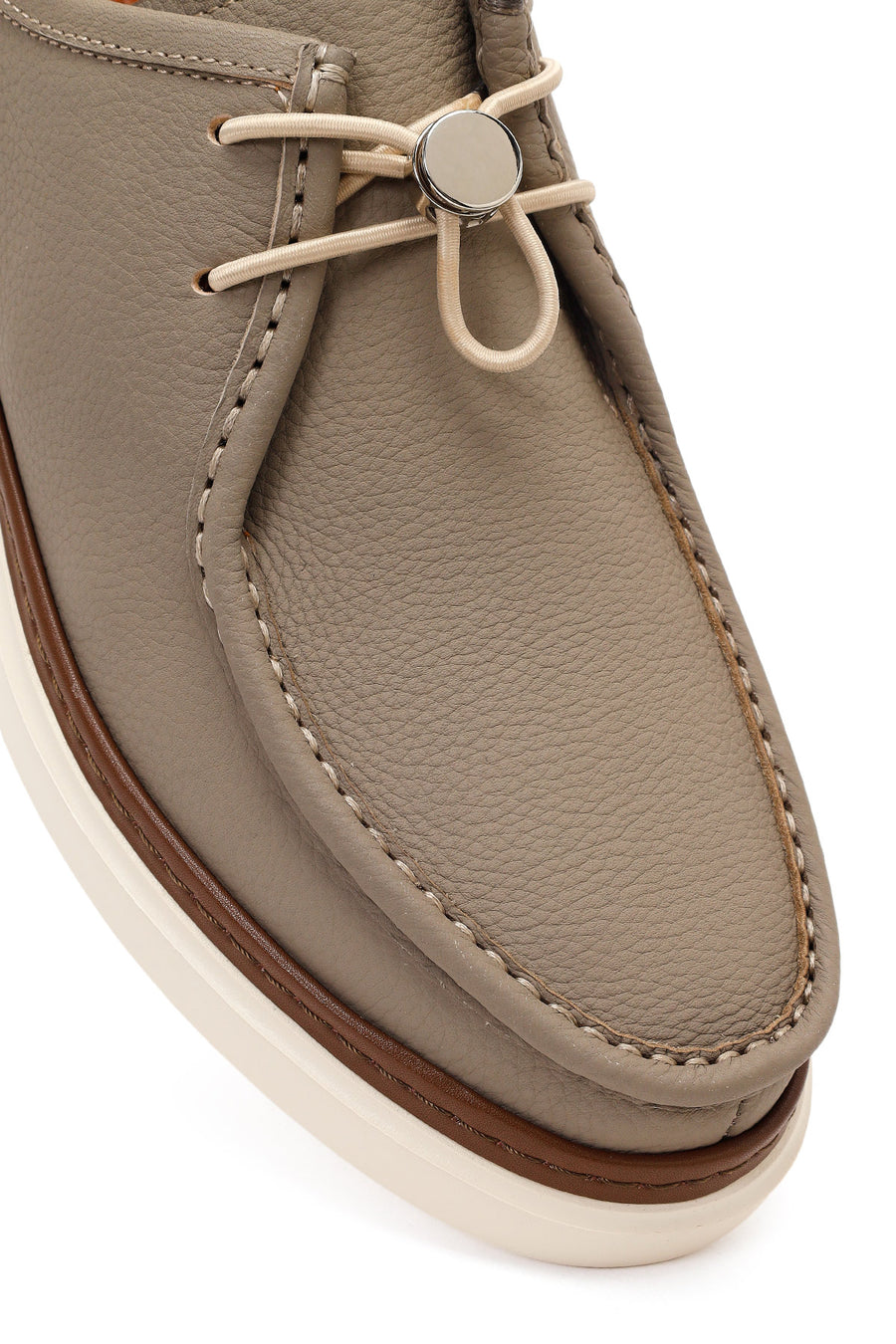 Men's Beige Leather Casual Shoes