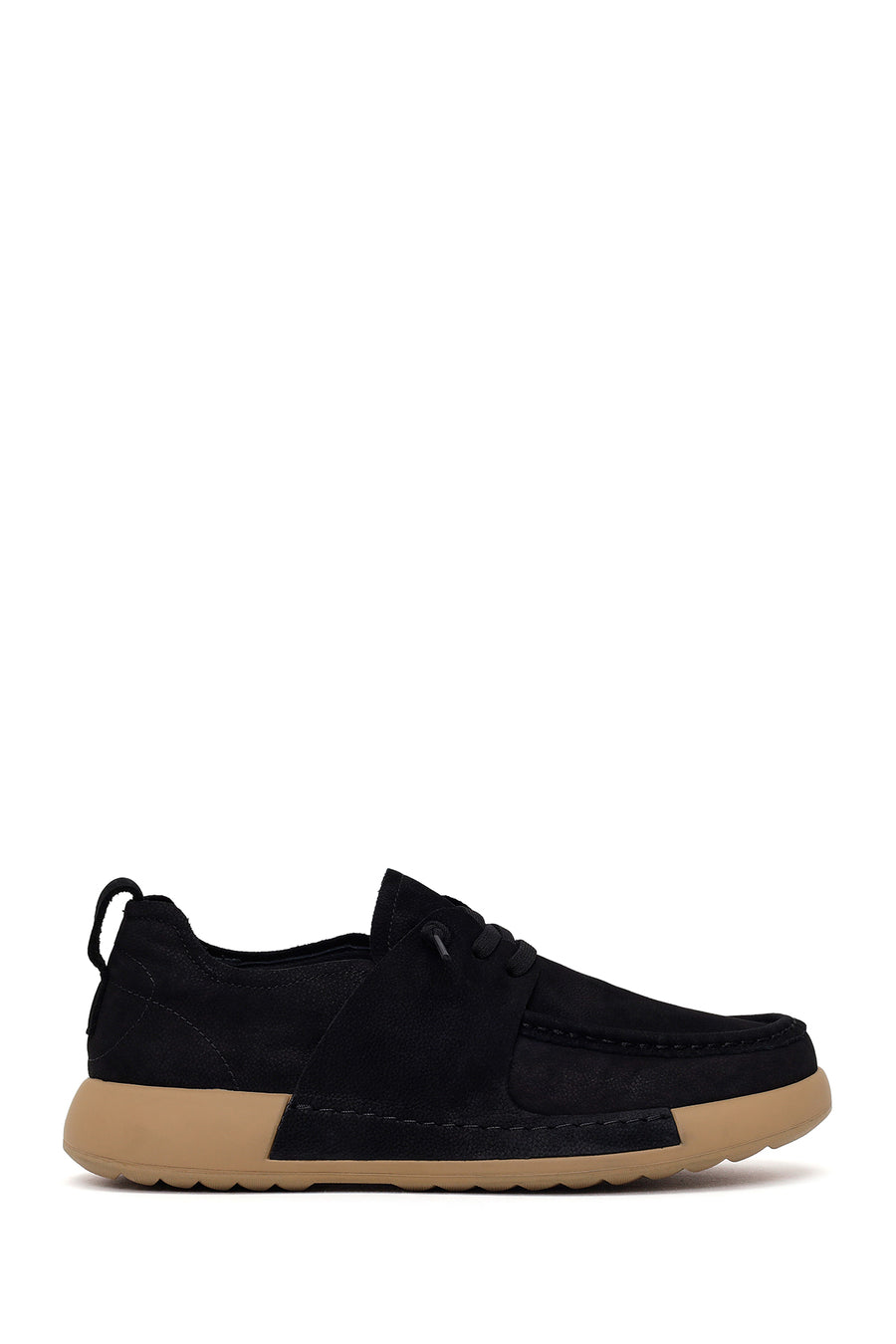Male Black Lace-up Nubuck Leather Casual Shoes 26SFD6963V3 | Derimod
