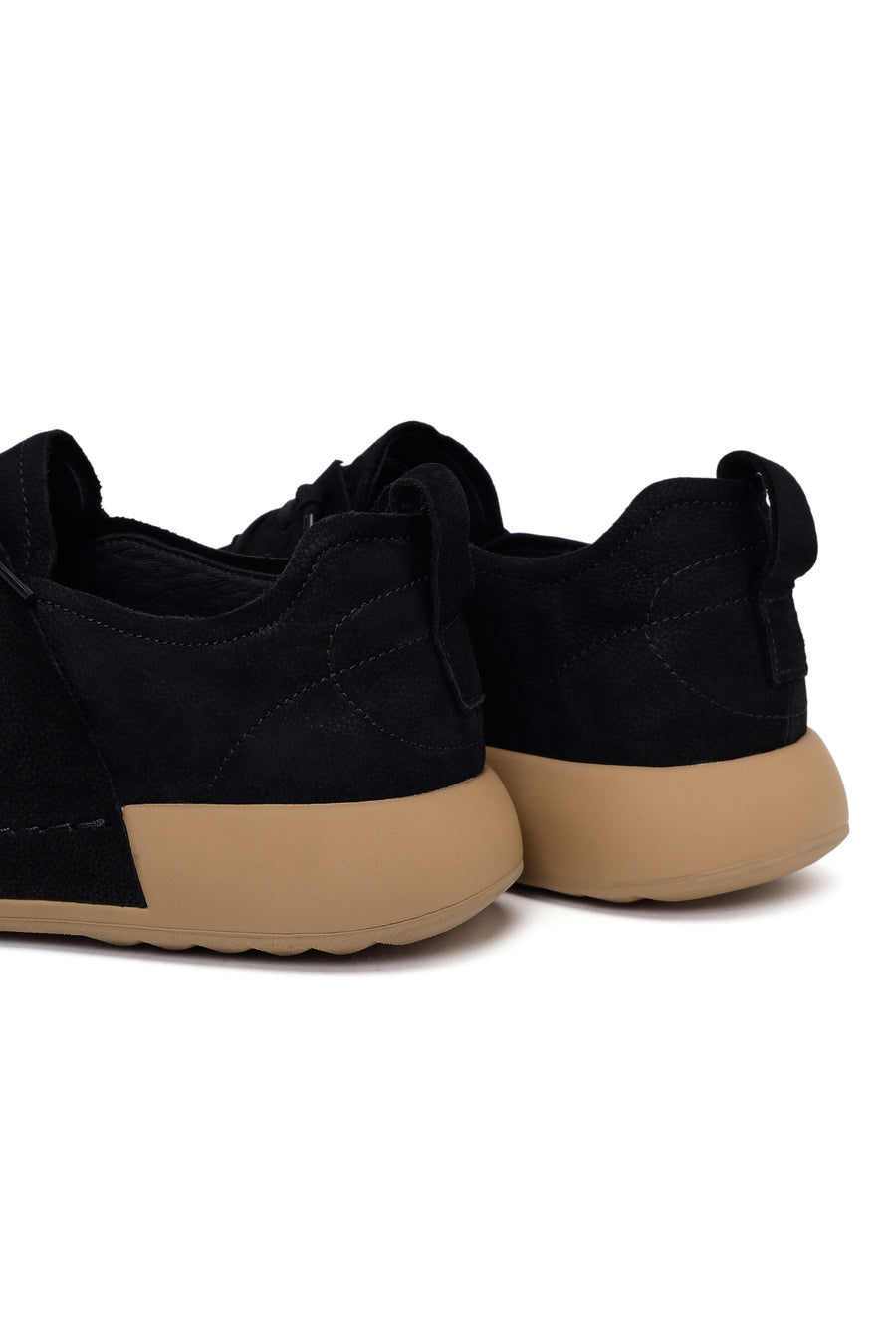 Male Black Lace-up Nubuck Leather Casual Shoes