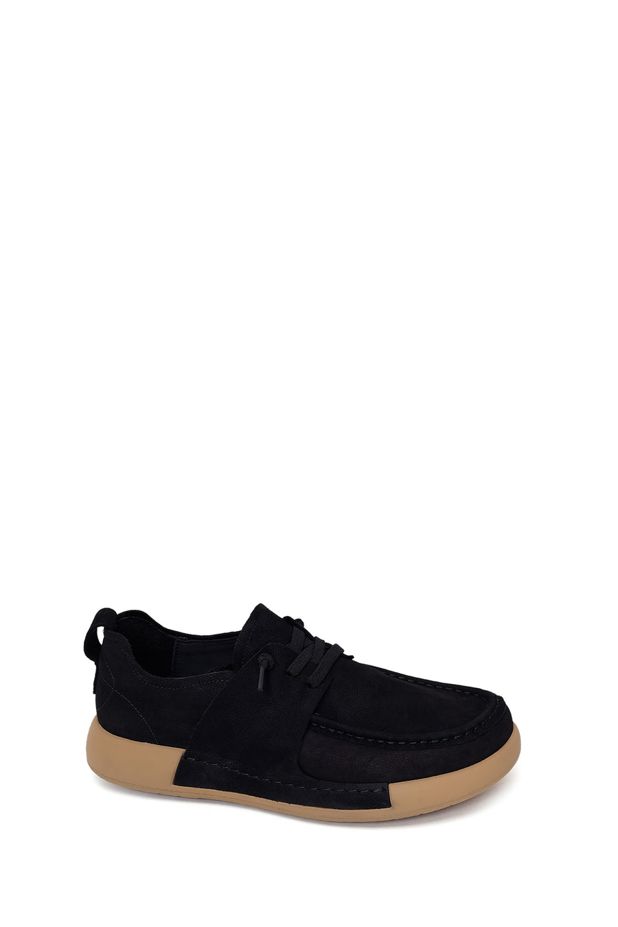 Male Black Lace-up Nubuck Leather Casual Shoes