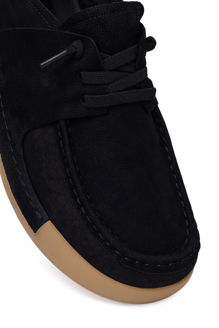 Male Black Lace-up Nubuck Leather Casual Shoes