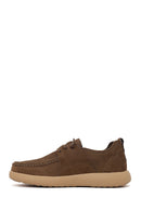 Male Khaki Lace-up Nubuck Leather Casual Shoes | Derimod