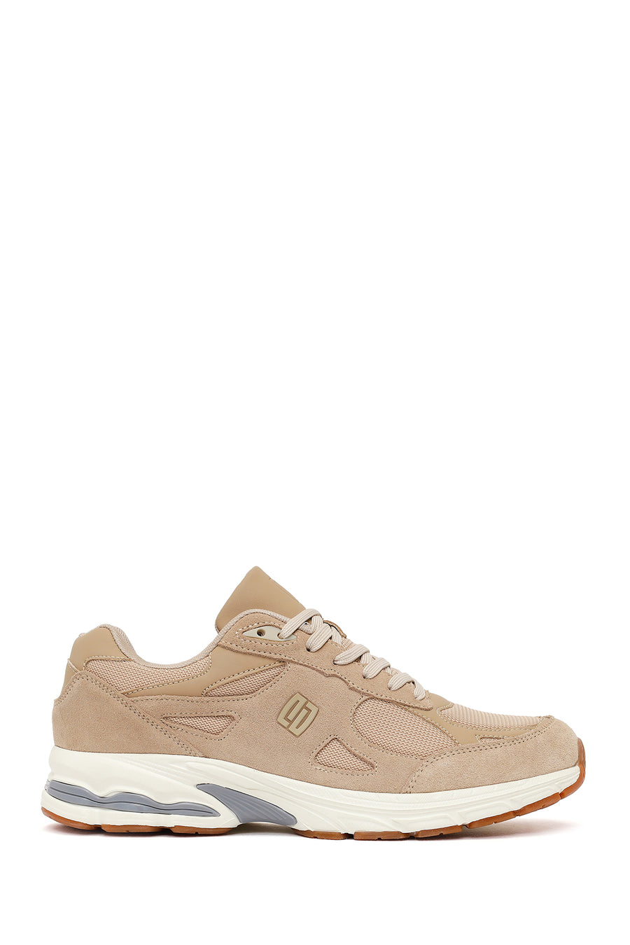 Erkek Bej Bağcıklı Kalın Tabanlı Süet Deri Sneaker 26SFD696414 | Derimod