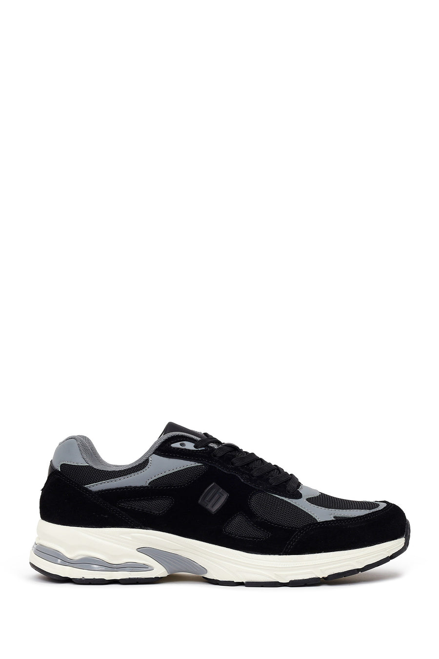 Erkek Siyah Bağcıklı Kalın Tabanlı Süet Deri Sneaker 26SFD696414 | Derimod