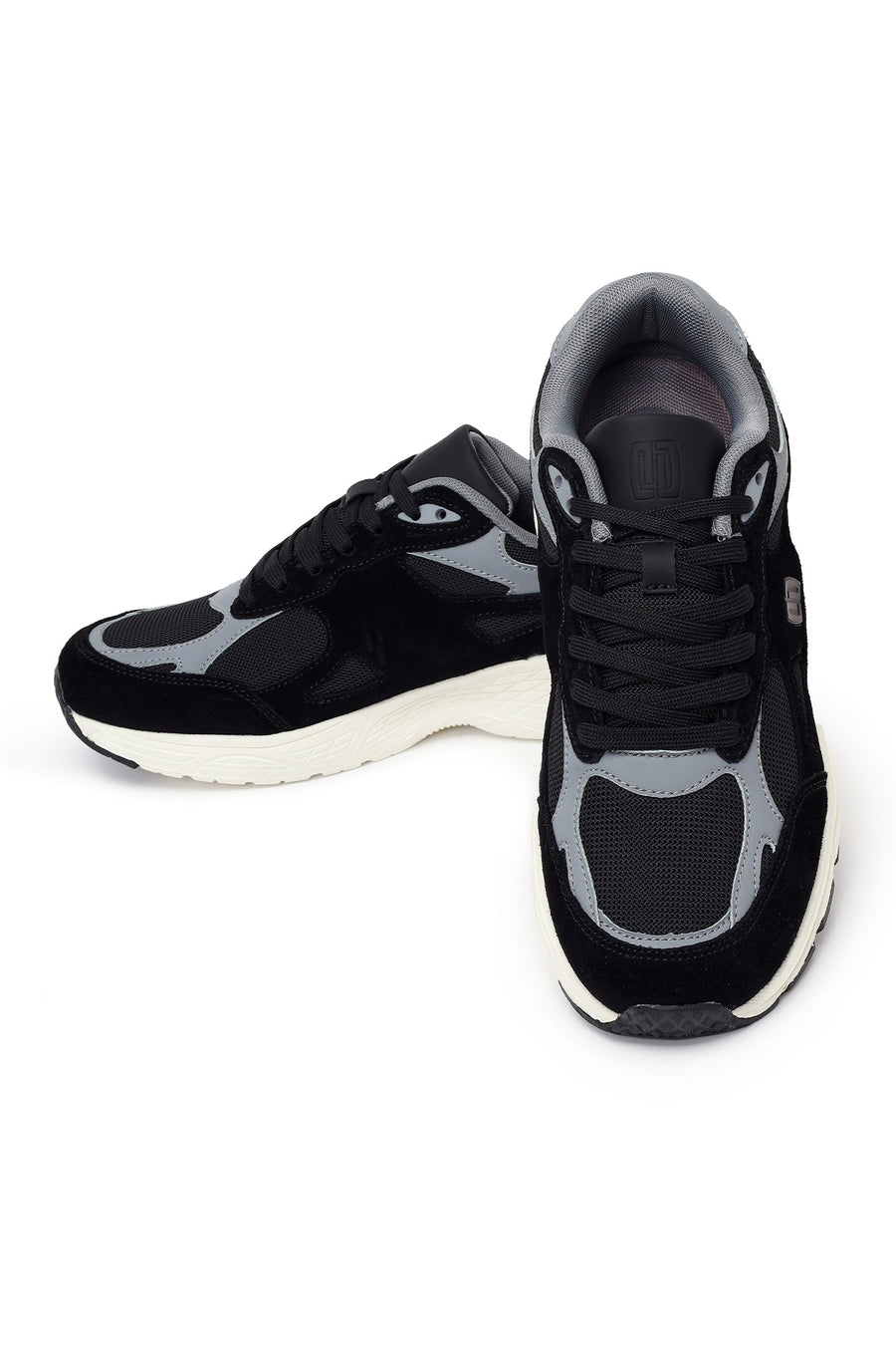 Erkek Siyah Bağcıklı Kalın Tabanlı Süet Deri Sneaker