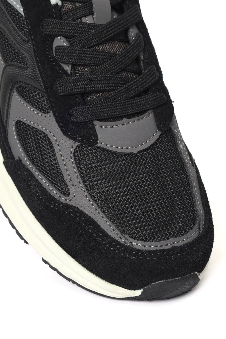 Men's Black Thick Sole Lace Up Leather Sneaker