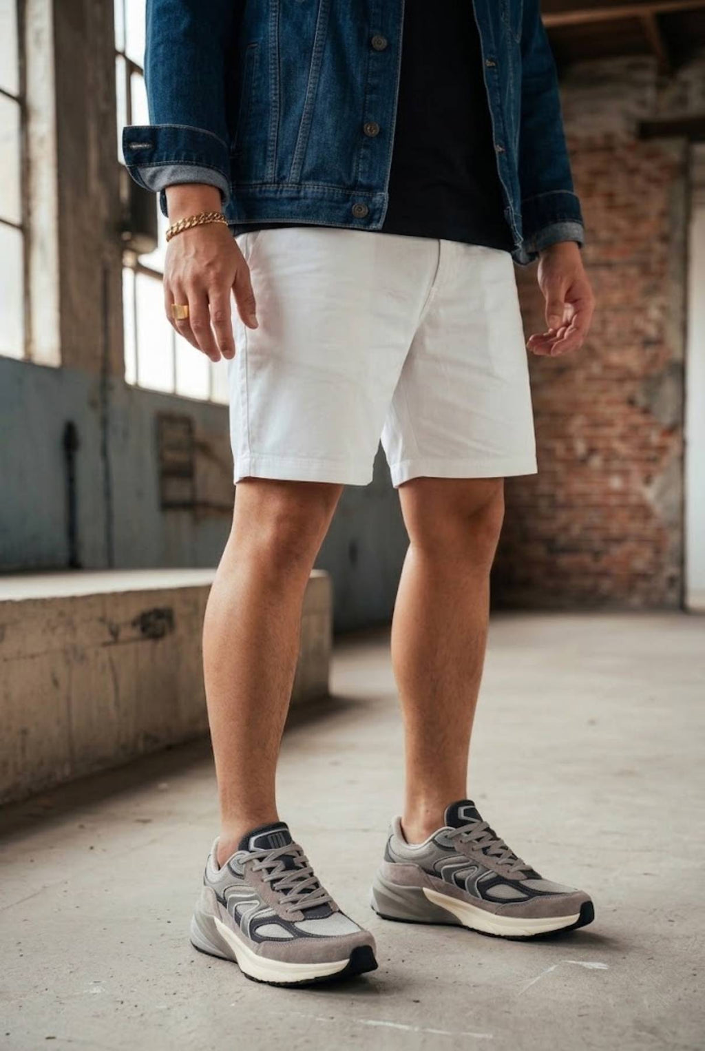 Erkek Gri Kalın Tabanlı Bağcıklı Deri Sneaker