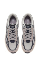 Erkek Gri Kalın Tabanlı Bağcıklı Deri Sneaker | Derimod