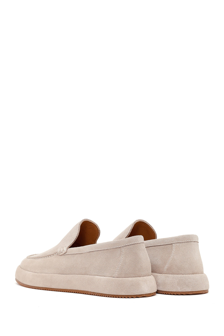 Erkek Gri Süet Deri Casual Loafer