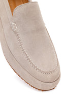 Erkek Gri Süet Deri Casual Loafer | Derimod