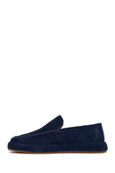 Men's Navy Blue Suede Leather Casual Loafer | Derimod