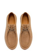Male Beige Lace-Up Thick-Soled Suede Leather Casual Shoes | Derimod
