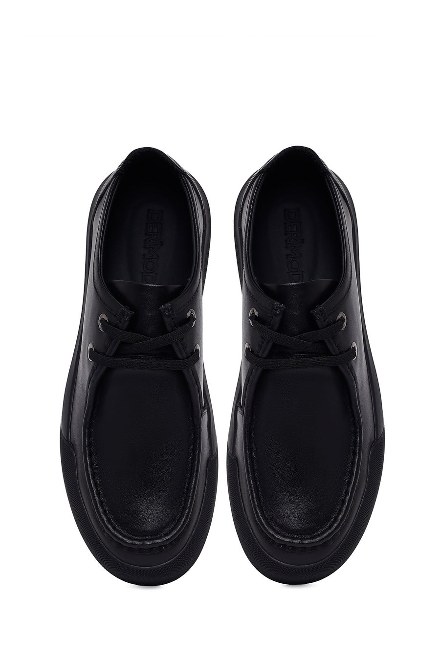 Male Black Lace-Up Leather Casual Shoes