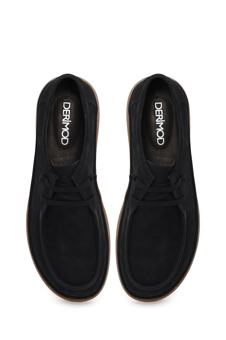 Male Black Lace-up Nubuck Leather Casual Shoes