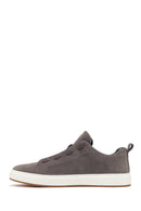 Men's Gray Lace-Up Suede Leather Sneaker | Derimod