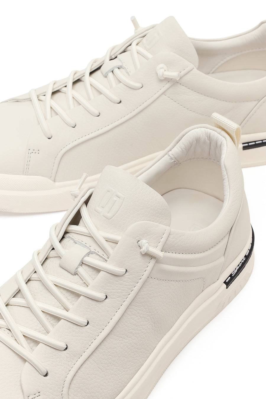Erkek Beyaz Bağcıklı Deri Sneaker