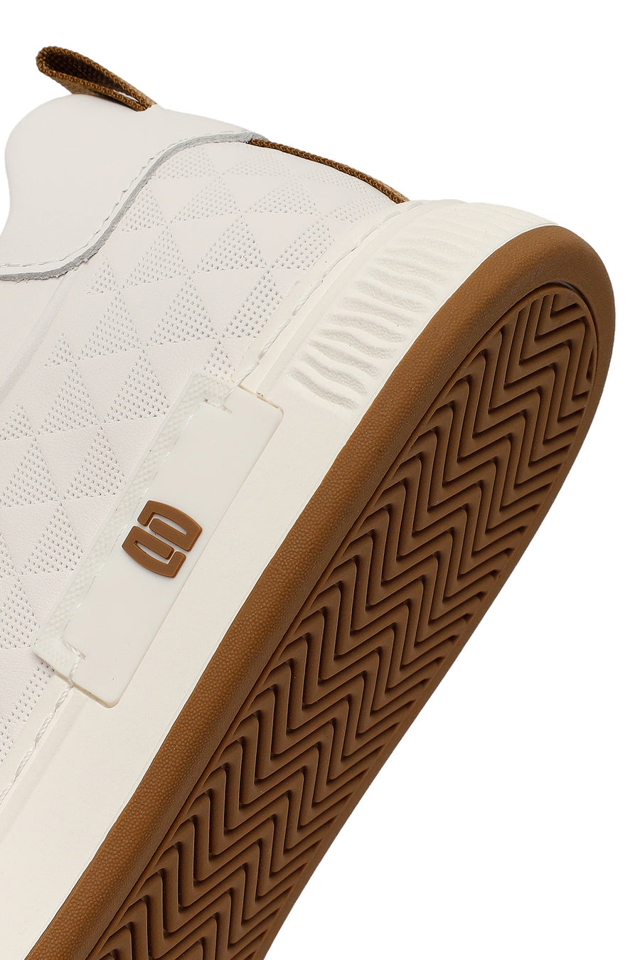 Erkek Beyaz Bağcıklı Baskılı Deri Sneaker