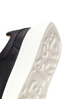 Male Black Lace-Up Thick-Soled Patterned Leather Sneakers | Derimod