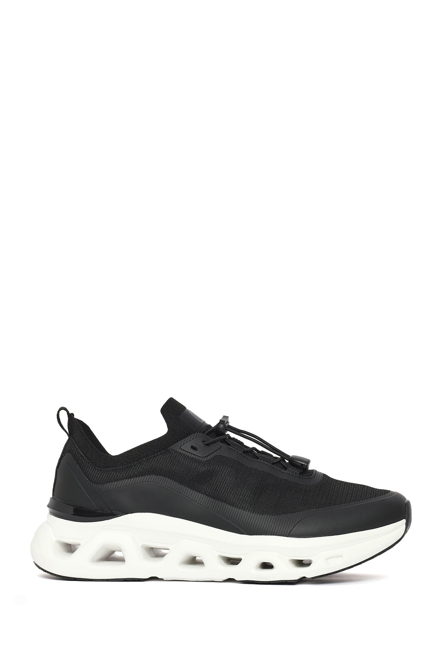 Derimod Zero Male Black Thick-Soled Lace-Up Fabric Sneakers 26SFD69946F | Derimod