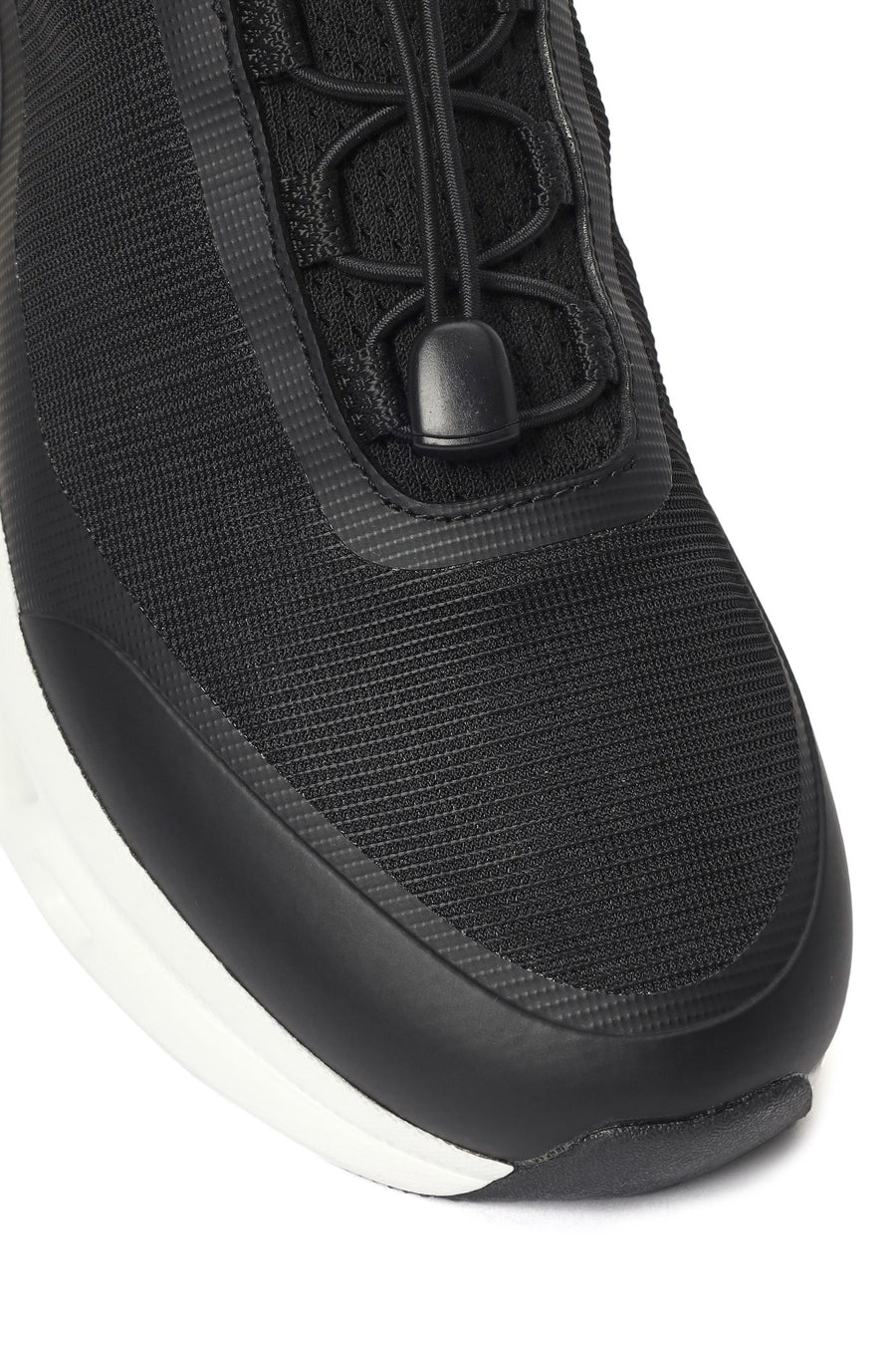 Derimod Zero Male Black Thick-Soled Lace-Up Fabric Sneakers