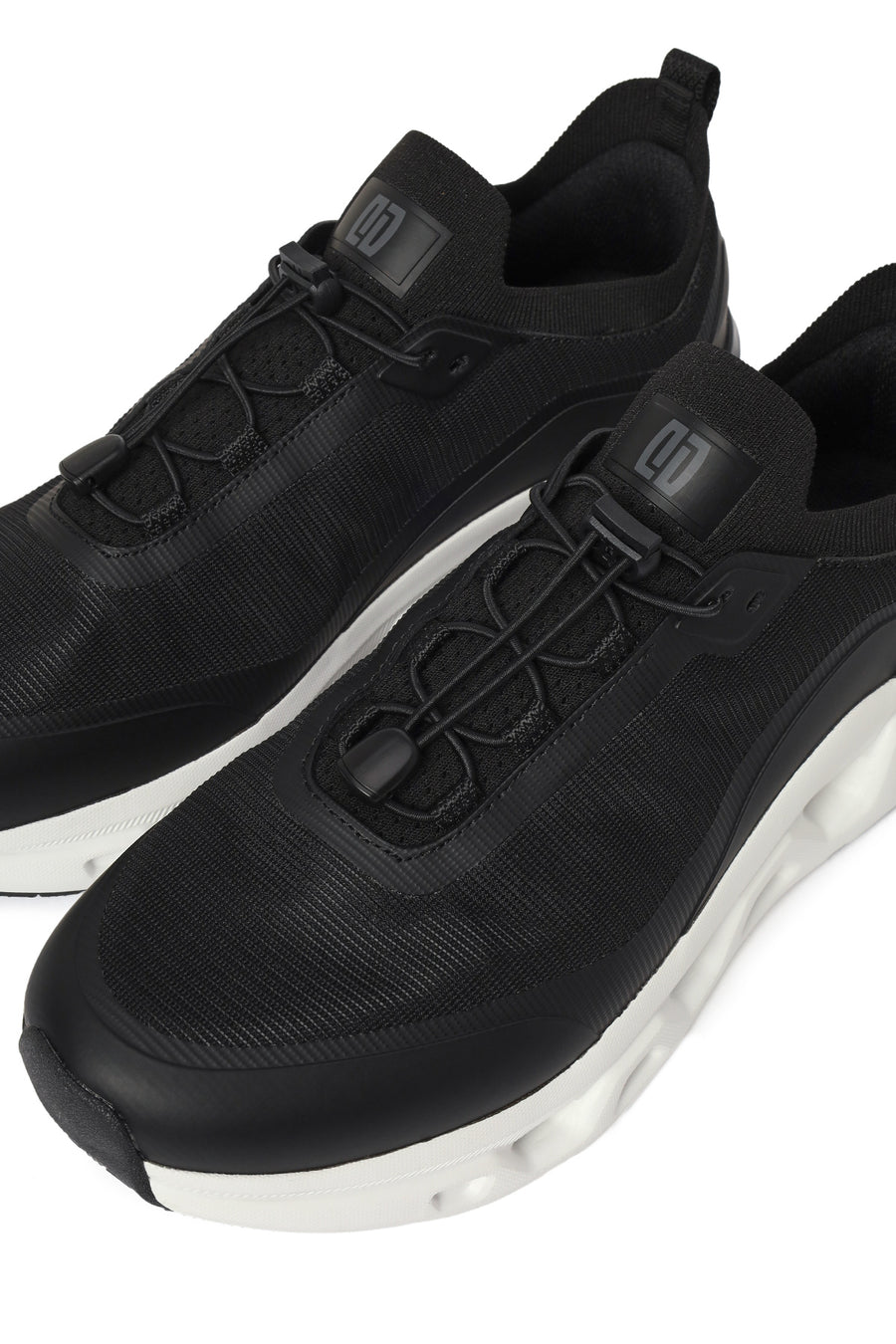Derimod Zero Male Black Thick-Soled Lace-Up Fabric Sneakers