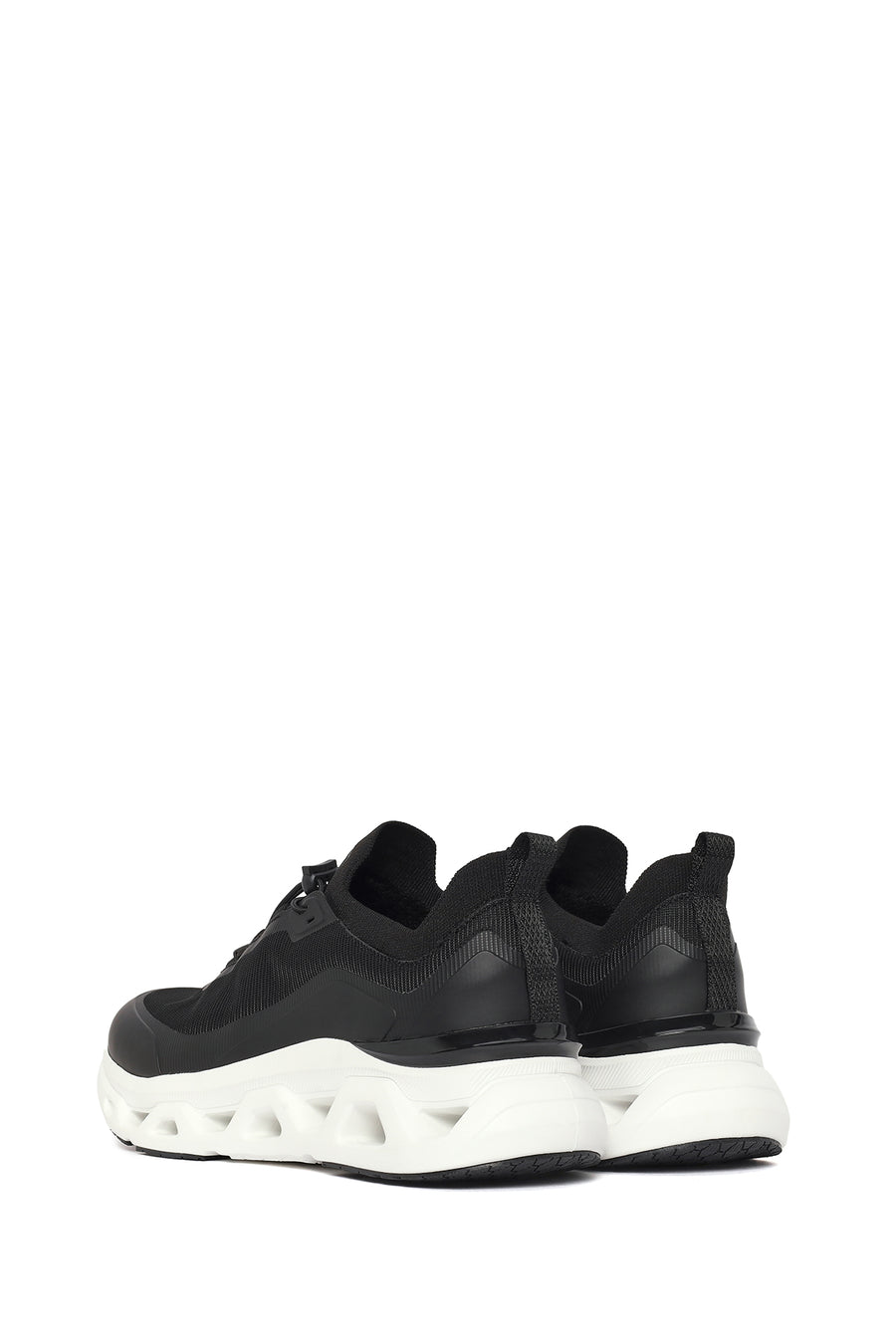Derimod Zero Male Black Thick-Soled Lace-Up Fabric Sneakers