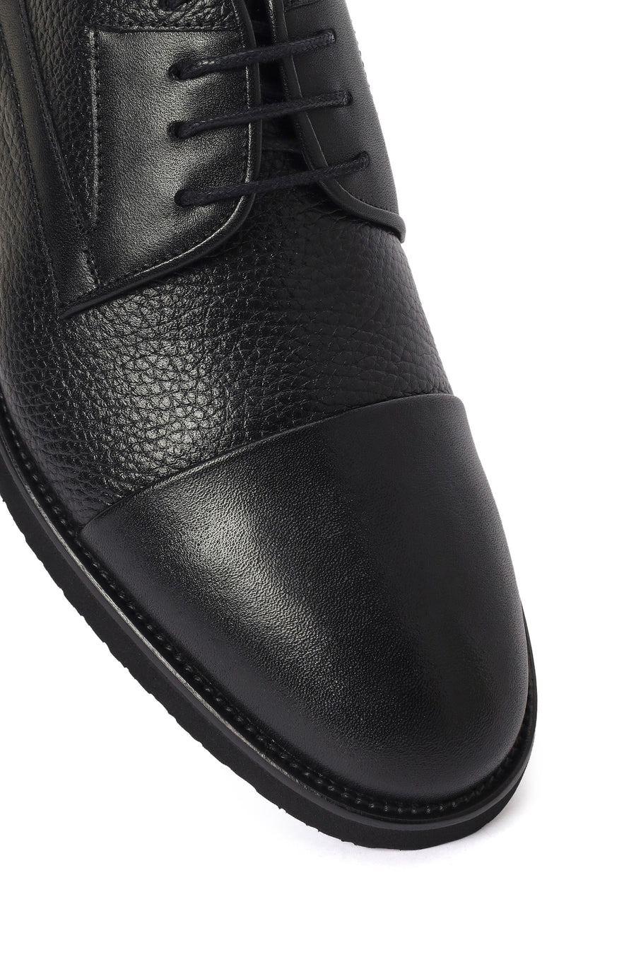 Men's Black Lace-up Leather Casual Shoes