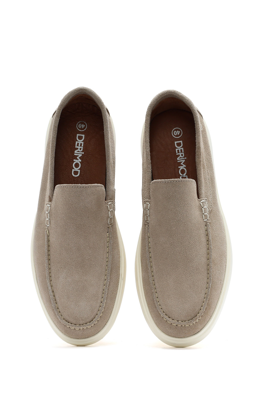 Erkek Bej Süet Deri Casual Loafer