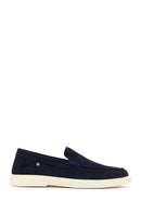 Men's Navy Blue Suede Leather Casual Loafer | Derimod