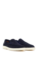Men's Navy Blue Suede Leather Casual Loafer | Derimod
