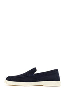 Men's Navy Blue Suede Leather Casual Loafer | Derimod