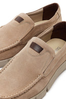 Erkek Bej Nubuk Deri Casual Loafer | Derimod