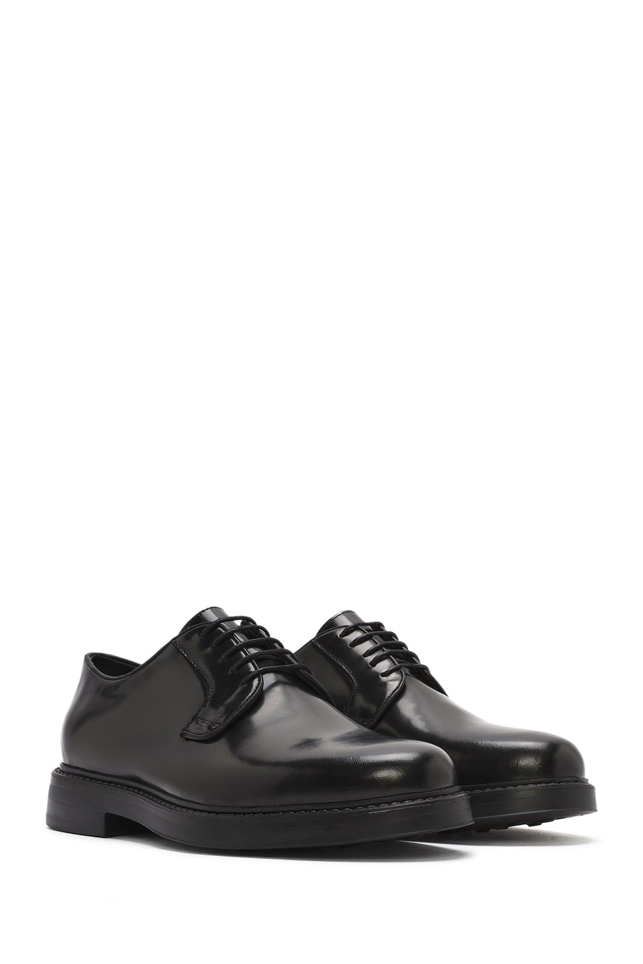 Male Black Lace-up Leather Casual Shoes