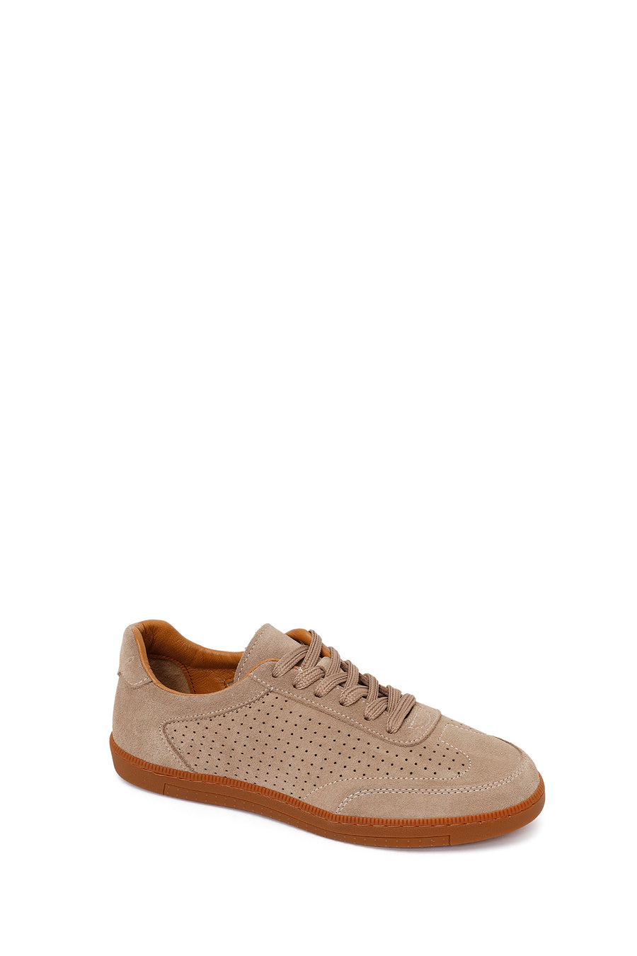 Erkek Bej Bağcıklı Süet Deri Sneaker