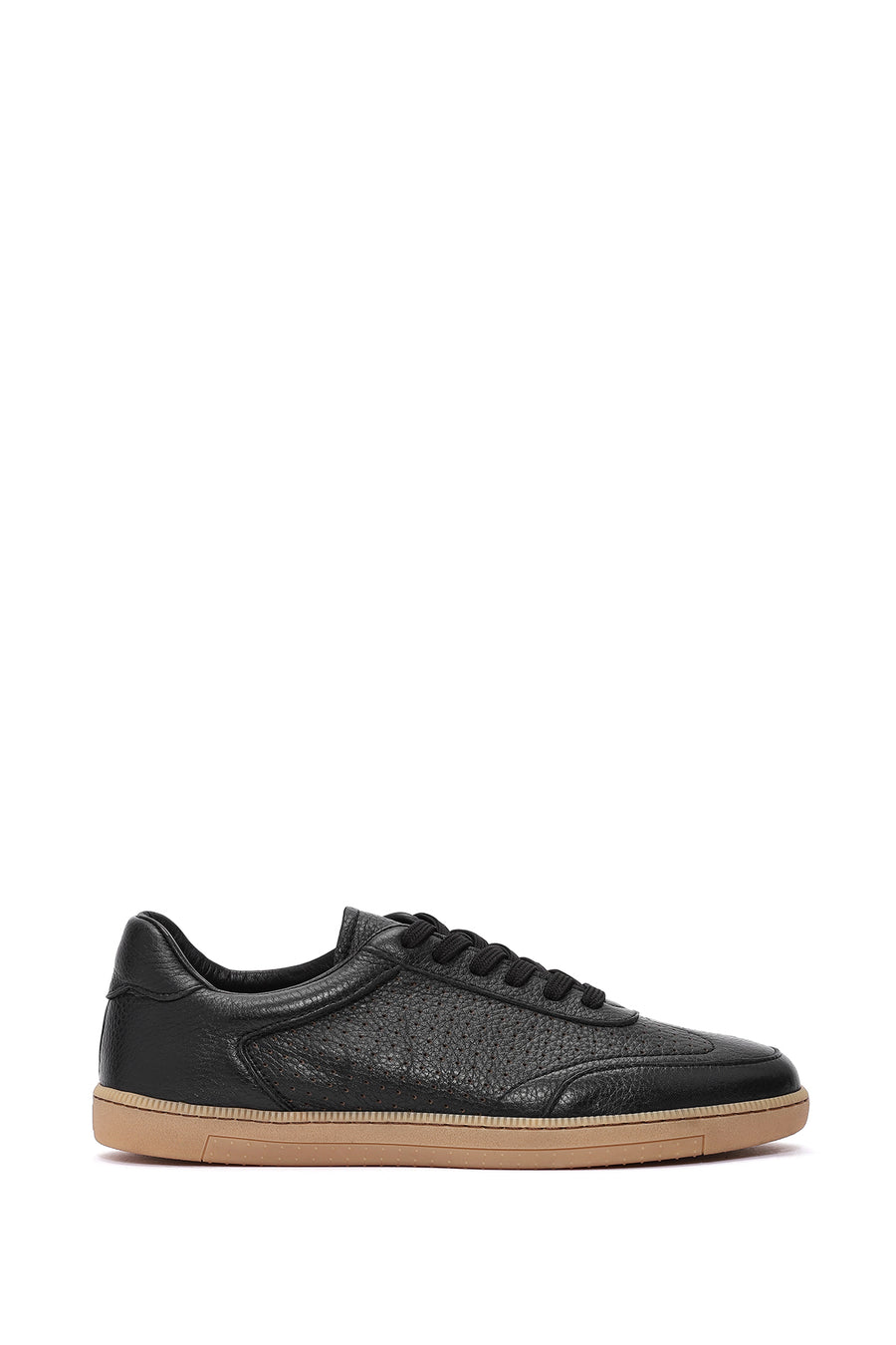 Erkek Siyah Bağcıklı Deri Sneaker 26SFD7507FT | Derimod