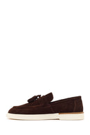 Men's Brown Tassel Suede Leather Loafer | Derimod