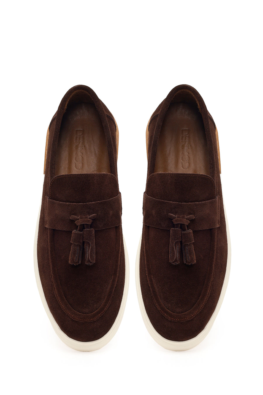 Men's Brown Tassel Suede Leather Loafer