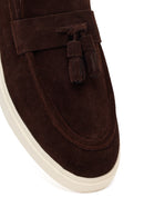 Men's Brown Tassel Suede Leather Loafer | Derimod
