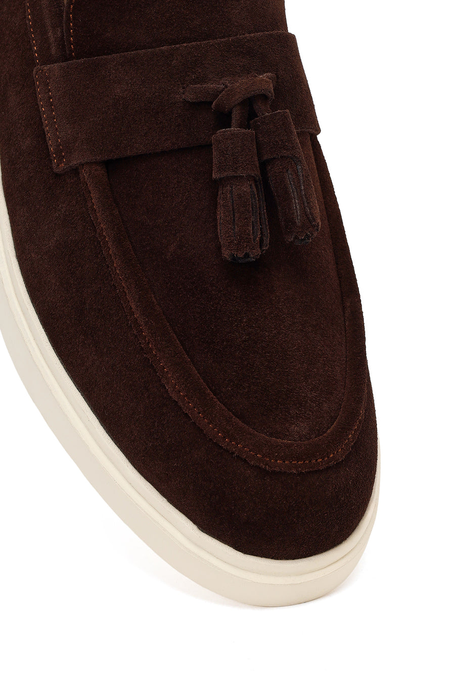 Men's Brown Tassel Suede Leather Loafer