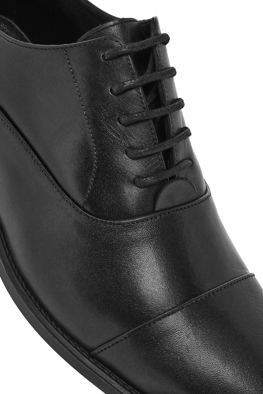 Men's Black Laced Leather Classic Shoes