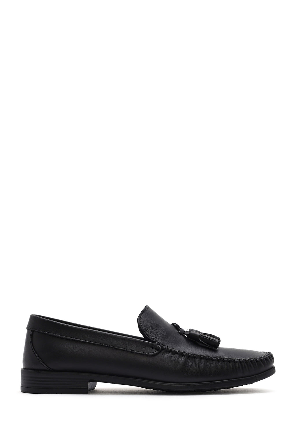 Erkek Siyah Püsküllü Deri Loafer