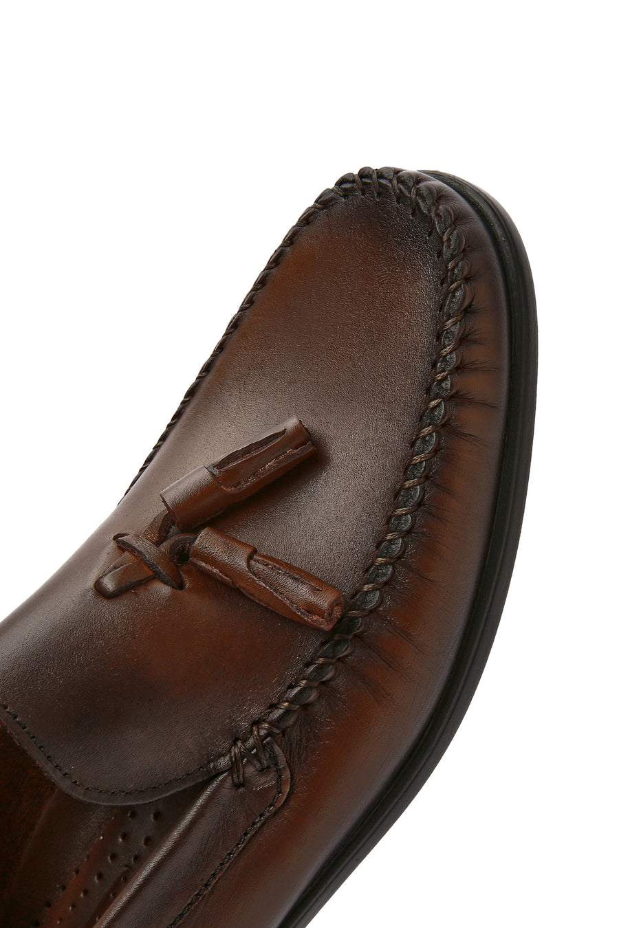 Erkek Kahverengi Püsküllü Deri Loafer