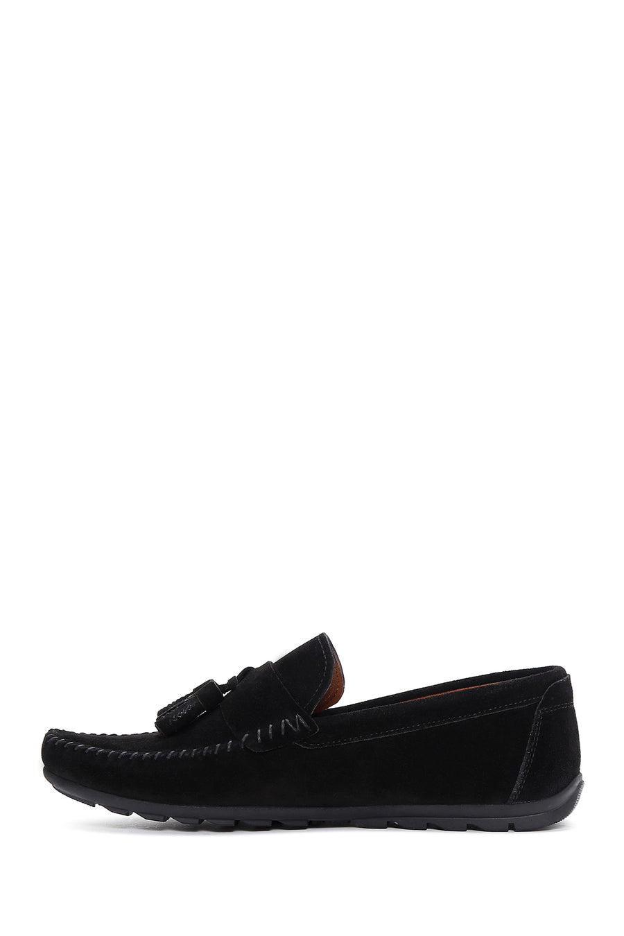 Men's Black Tassel Suede Leather Loafer