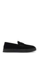 Men's Black Chunky Suede Leather Loafers | Derimod