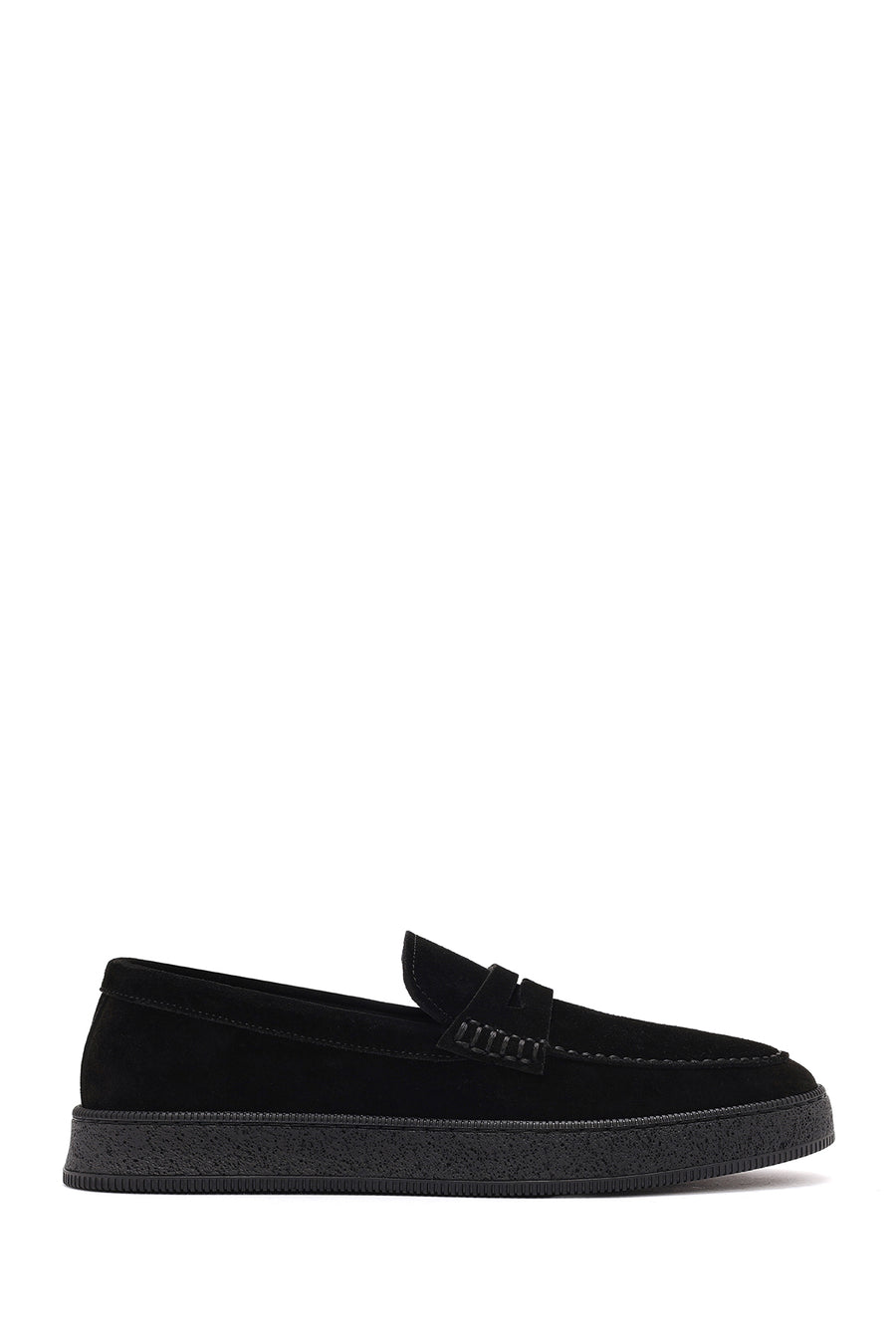 Men's Black Chunky Suede Leather Loafers 26SFD755410 | Derimod