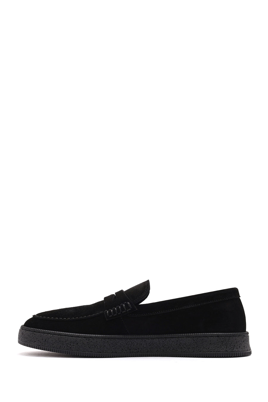 Men's Black Chunky Suede Leather Loafers