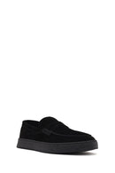 Men's Black Chunky Suede Leather Loafers | Derimod